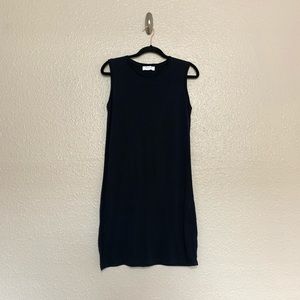 Everlane Solid Black Luxe Cotton A Line Tank Dress